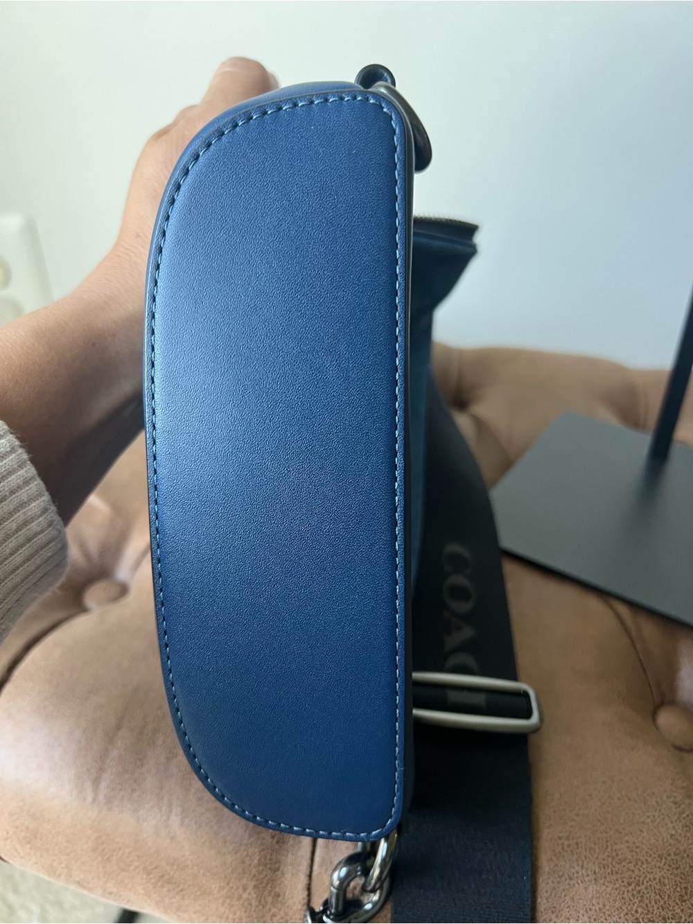 COACH DOMINIC SLING PACK BAG BLUE DENIM Unisex - Picture 9 of 10